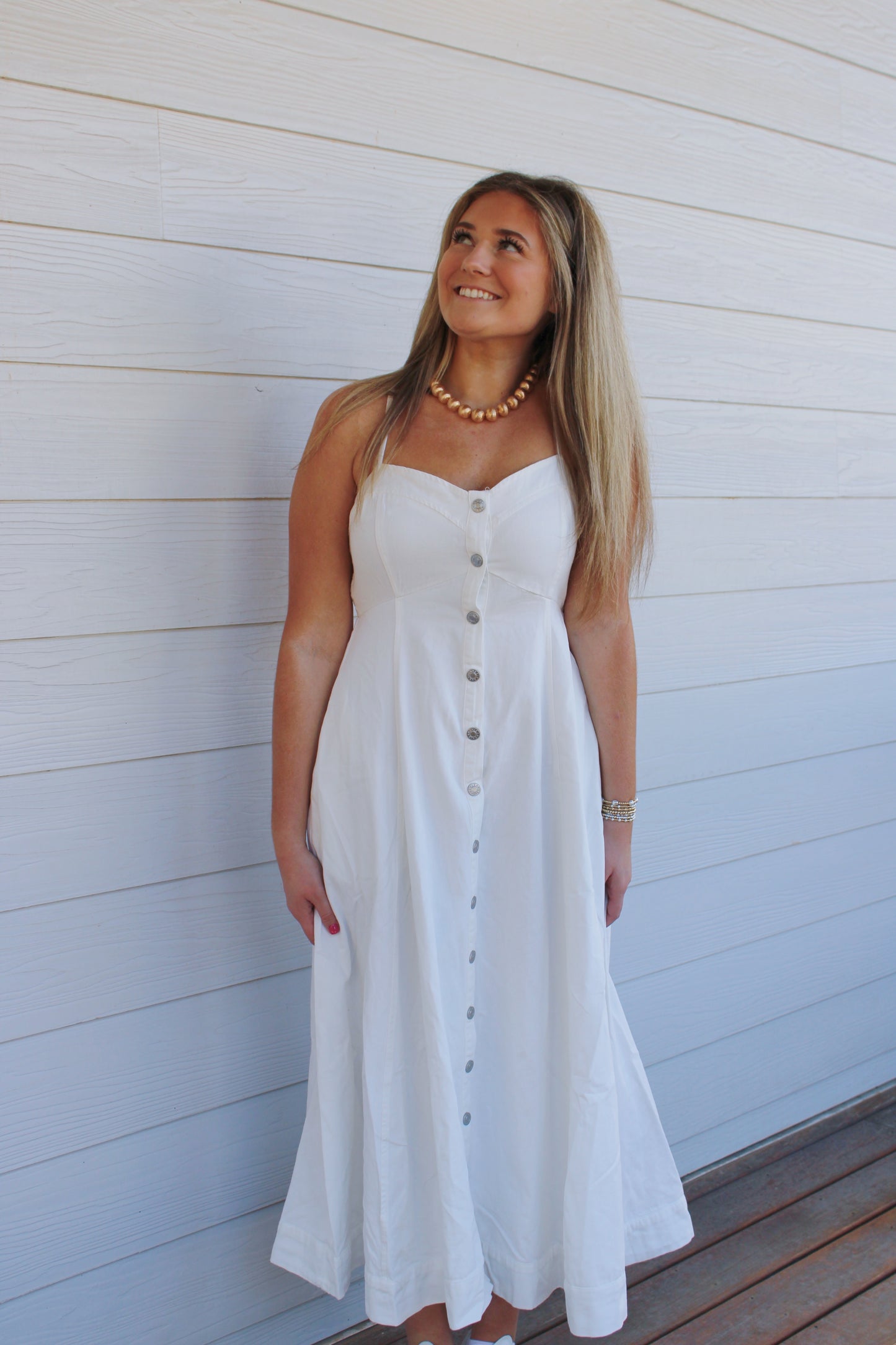 Olivia Midi Dress -White