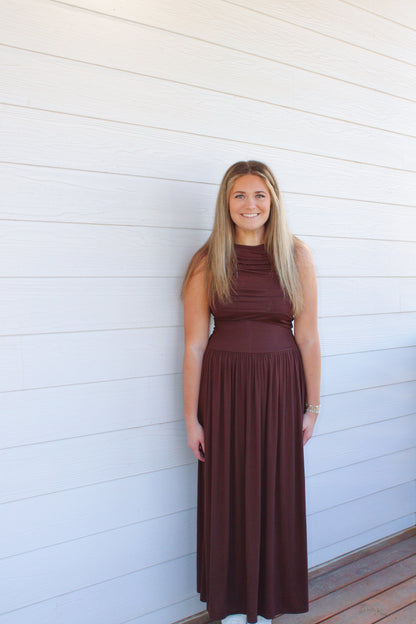 Riley Maxi Dress -Brown