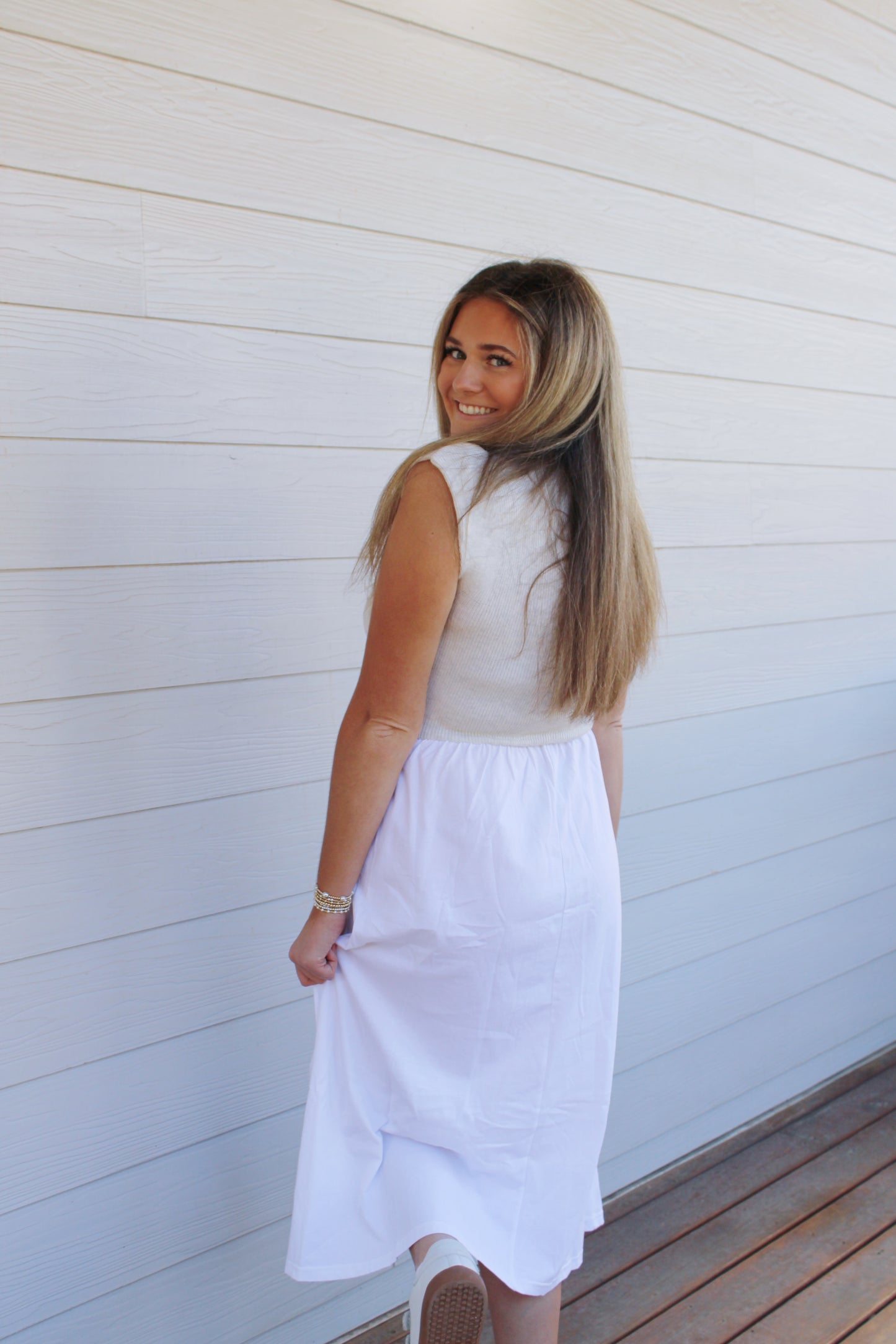 Morgan Midi Dress -White