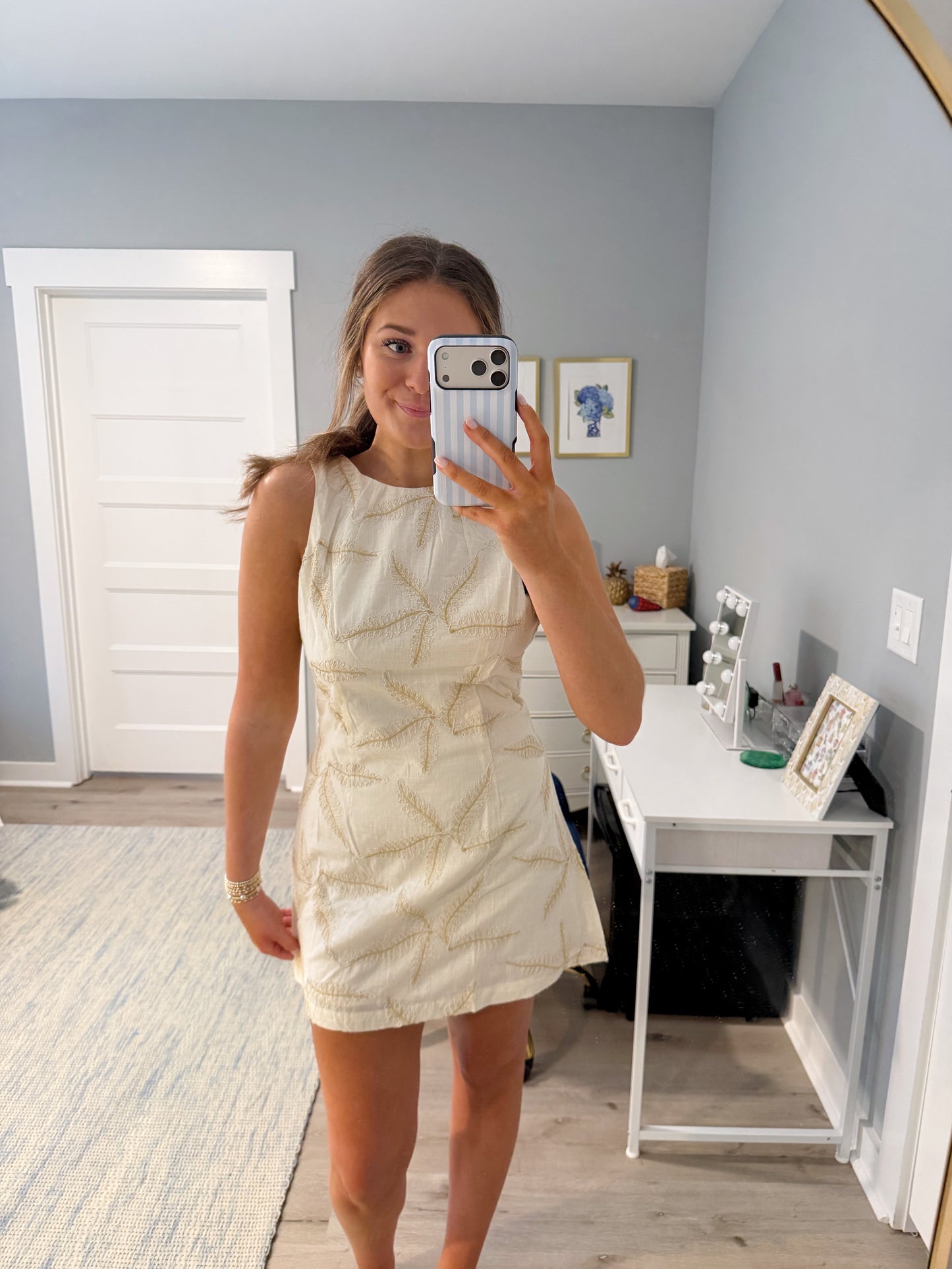 Starfish Embroidered Mini Dress