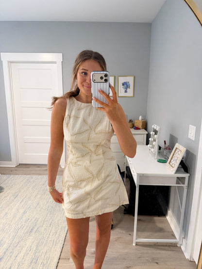 Starfish Embroidered Mini Dress