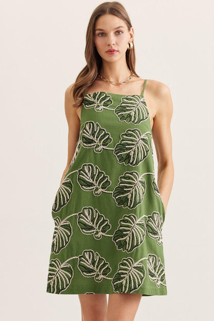 Matcha Palm Mini Dress