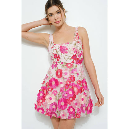 Floral Embroidered Mini Dress