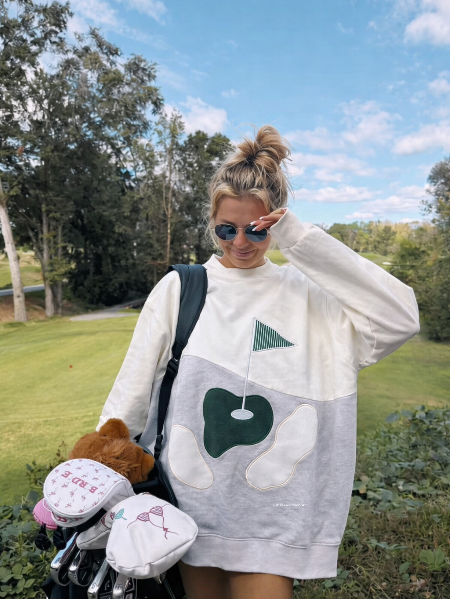 Golfing On The Green Mockneck Sweatshirt