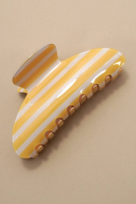 Jumbo Claw Clip - Yellow Stripe