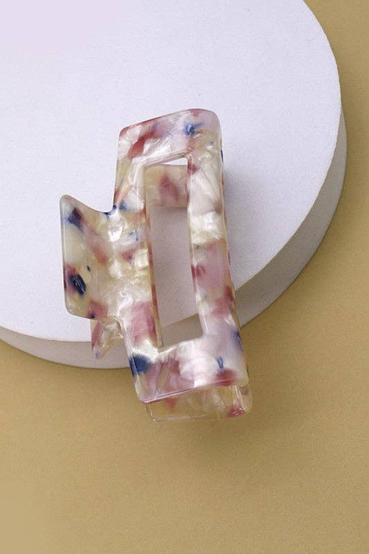 Multi Color Rectangle Claw Clip